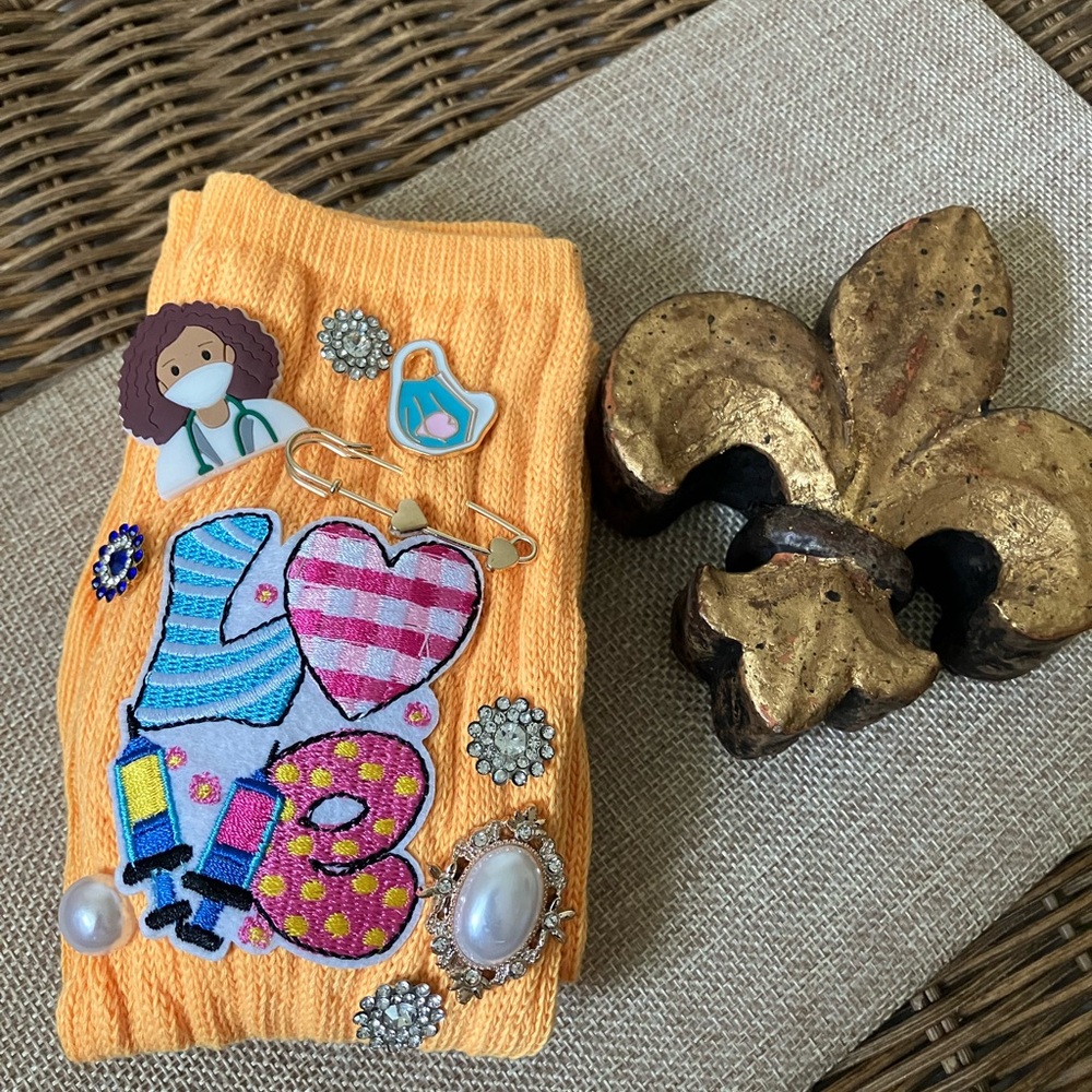 Yellow Embellished Women's Junk Socks
